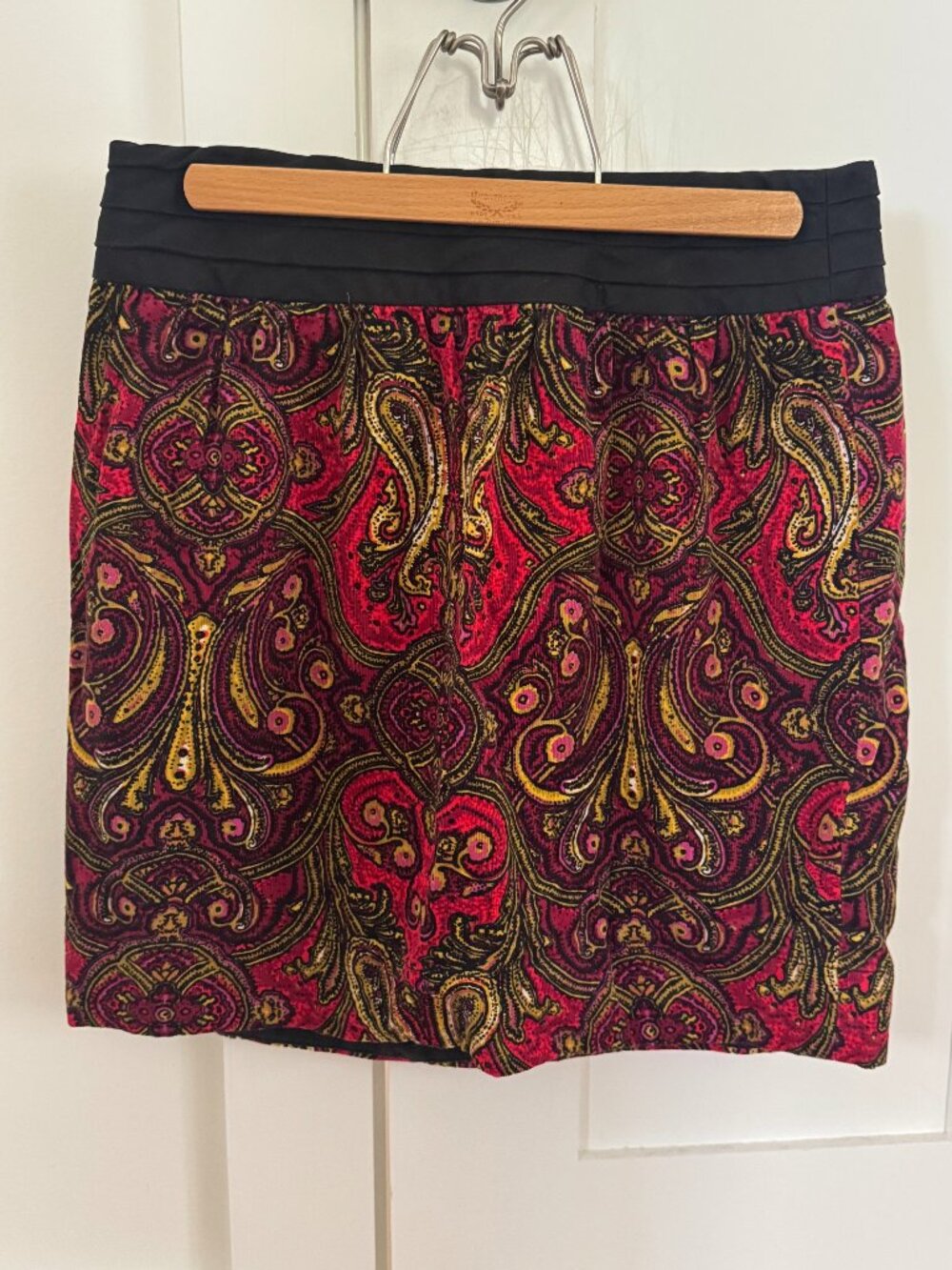Anthropologie Cidra Corduroy Paisley Mini Skirt